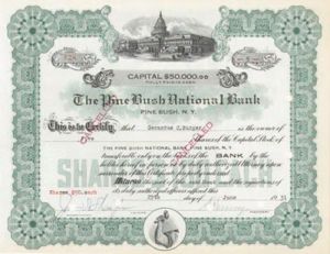 Pine Bush National Bank - Pine Bush, NY - Stock Certificate