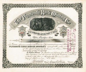 Plymouth Rock Mining Co. - Stock Certificate