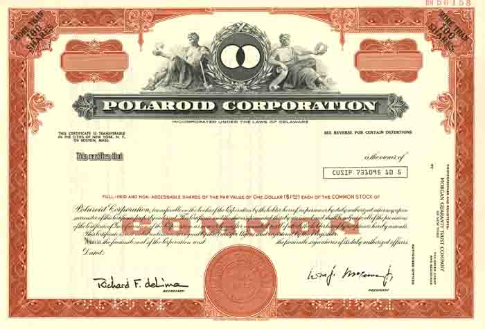 Polaroid Corporation - Specimen - Stock Certificate