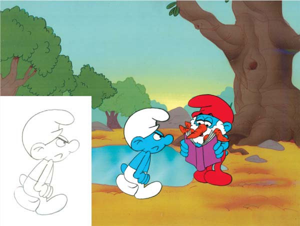 Grouchy and Papa Smurf