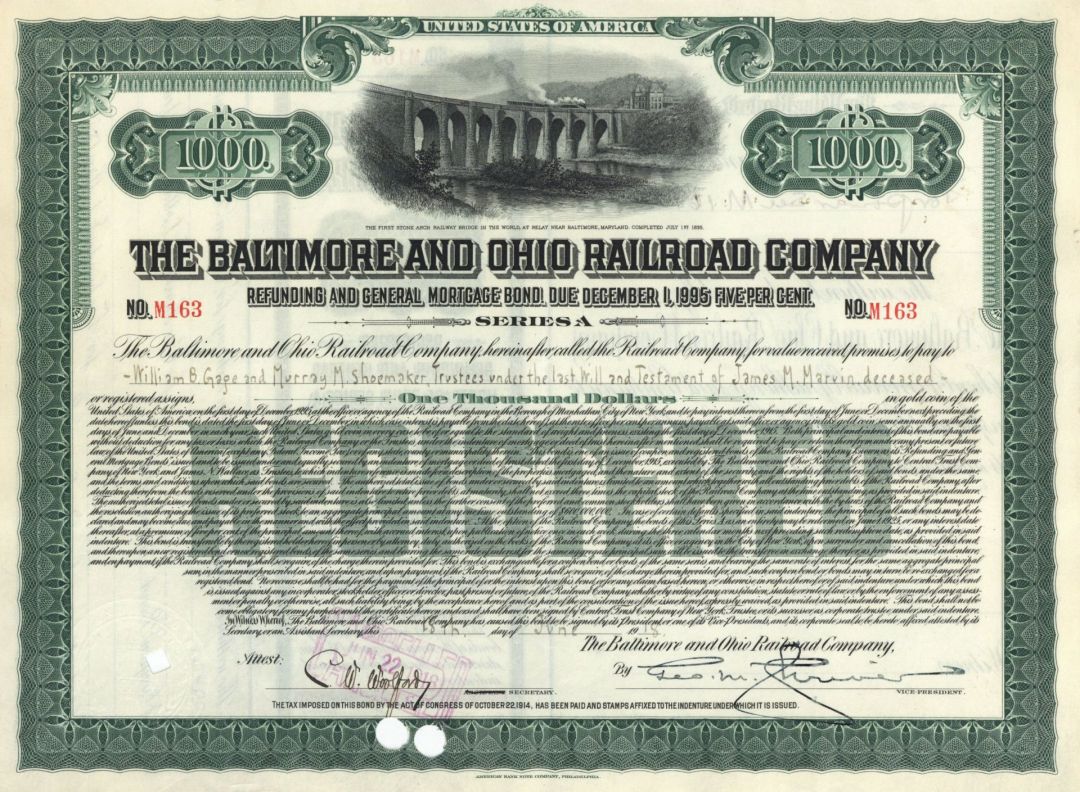 Baltimore and Ohio Railroad Co. - Various Denominations Bond