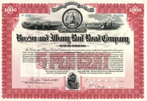 Boston and Albany Railroad Co. - $1,000 Bond