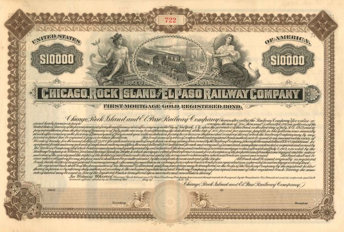 Chicago, Rock Island and El Paso Railway Co. - Bond