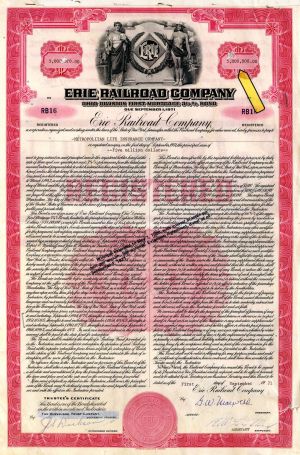 Erie Railroad Co. - High Denomination Bond