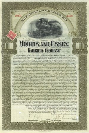 Morris and Essex Railroad Co. - 1900 dated $1,000 Railway Gold Mortgage Bond