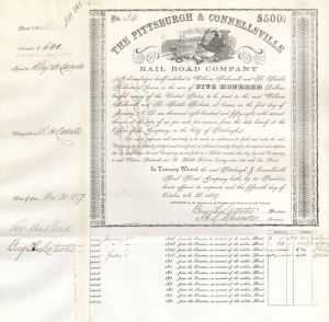 Pittsburgh and Connellsville Railroad Co. - Various Denominations Bond
