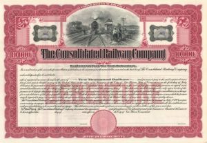 Consolidated Railway Company - $10,000 Bond