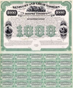 Kentucky and Great Eastern Railway Co. - $1,000 Bond