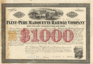 Flint and Pere Marquette Railway Co. -$1,000 Bond