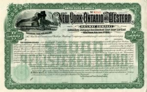 New York, Ontario and Western Railway Company - $5,000 Bond