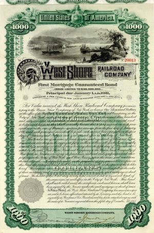 West Shore Railroad Co. - $1,000 Bond