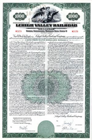 Lehigh Valley Railroad Co. - $1,000 Bond
