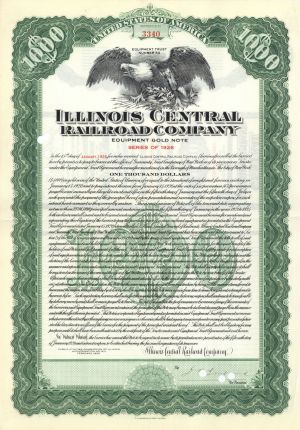 Illinois Central Railroad Co. - $1,000 Bond
