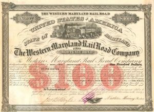 Western Maryland Railroad - $100 Bond