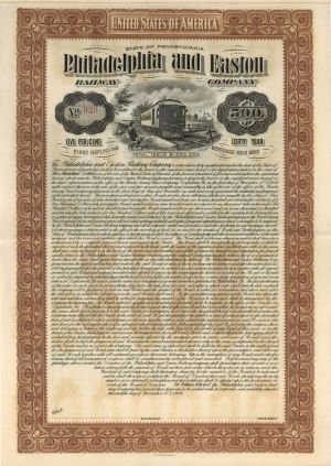 Philadelphia and Easton Railway Co. - $500 1904 dated Bond