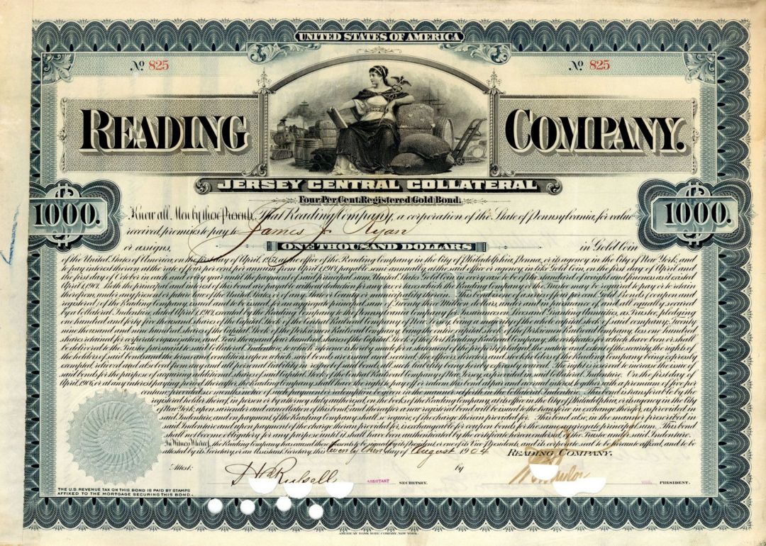 Reading Co. - Jersey Central Collateral Bond - $1,000