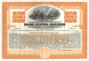 Maine Central Railroad Co. - Unissued $10,000 Bond