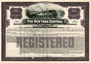 New York Central Railroad Company - $50,000 Bond