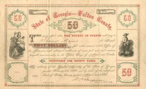 State of Georgia - Fulton County - $50 Bond