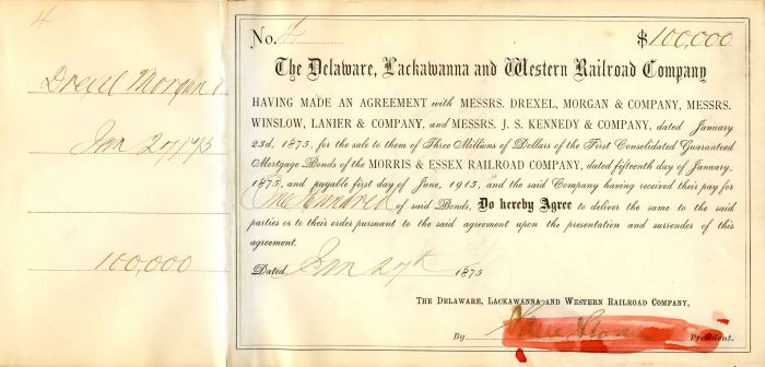 Delaware, Lackawanna and Western Railroad Co. - Bond