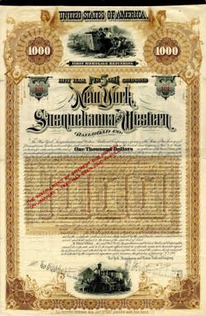 New York, Susquehanna and Western Railroad Co. - $1,000