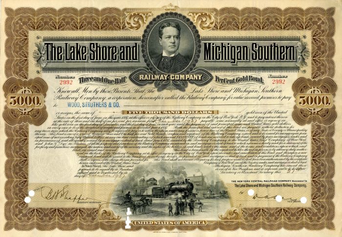 Lake Shore and Michigan Southern Railway Co. - $5,000 Bond