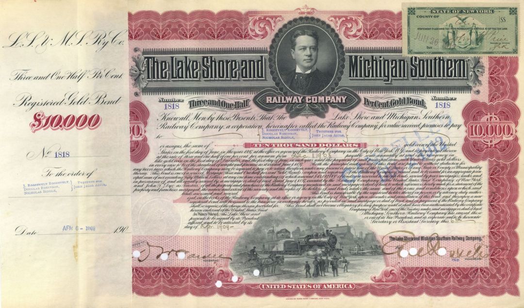 Lake Shore and Michigan Southern Railway Co. - $10,000 3.5% Gold Bond