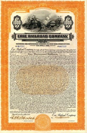 Erie Railroad Co. - $1,000 Bond