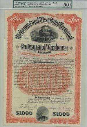 Richmond and West Point Terminal Railway and Warehouse Co. - $1,000 Bond