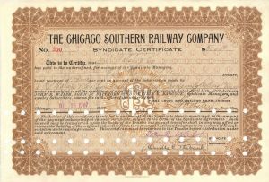 Chicago Southern Railway Co. - Various Denominations Bond