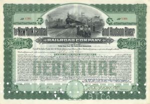 New York Central and Hudson River Railroad Co. - 1934 dated $5,000 Railway Gold Bond