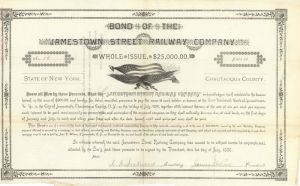 Jamestown Street Railway Co.  -  Various Denominations Bond