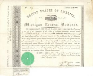 Michigan Central Railroad  - $1,000 Bond