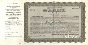 Erie Railroad Co. - $1,000 Railway Bond