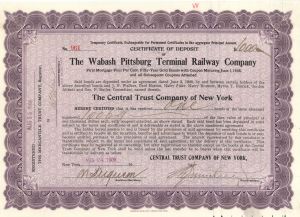 Wabash Pittsburg Terminal Railway Co.  - $1,000 Bond