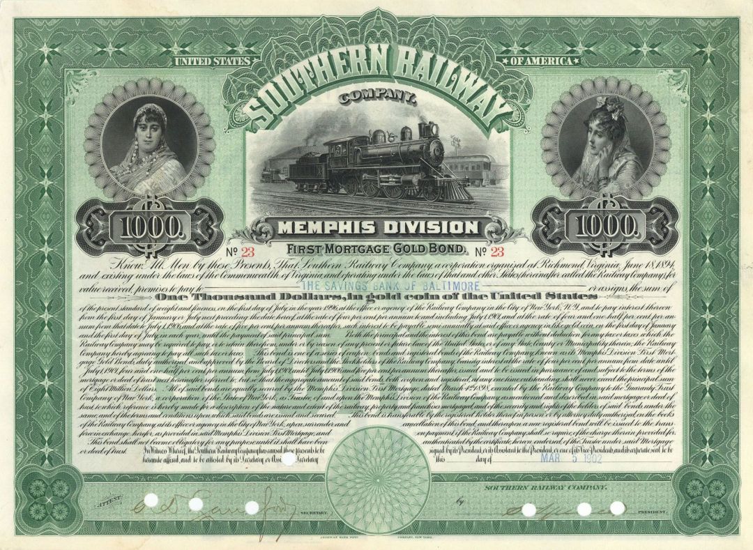 Southern Railway Co. - $1,000 Bond