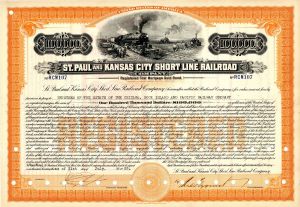 St. Paul and Kansas City Short Line Railroad Co. - $100,000 Bond!