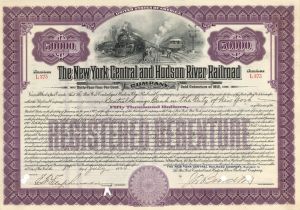 New York Central and Hudson River Railroad Co. - $50,000 Bond