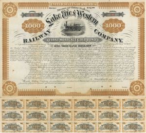 Lake Erie Western Railway Co. - $1,000 Bond