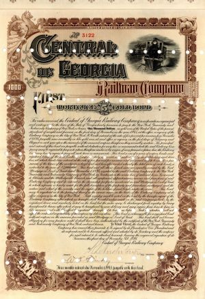 Central of Georgia Railway Co. - 1895 $1,000 Railroad Bond