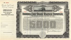 Florida East Coast Railway Co. - Unissued $5,000 Railway Bond