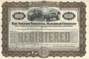 Toledo Terminal Railroad Co. - 1941 dated $500 Railroad Bond