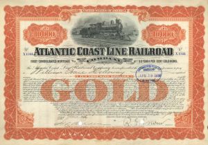 Atlantic Coast Line Railroad Co. - 1916 dated $10,000 Bond
