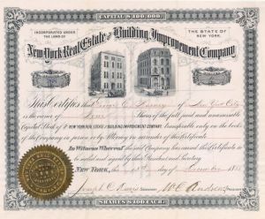 New York Real Estate and Building Improvement Co.  - Stock Certificate