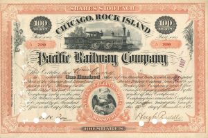 Chicago, Rock Island and Pacific Railway Co. - Stock Certificate