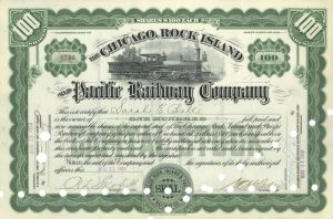 Chicago, Rock Island and Pacific Railway Co. - dated 1915-16 Railroad Stock Certificate