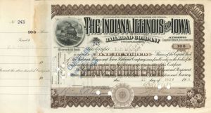 Indiana, Illinois and Iowa Railroad Co. - 1901 or 1902 Stock Certificate