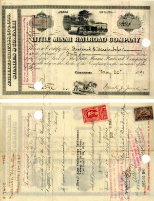 Little Miami Railroad Co. - Stock Certificate