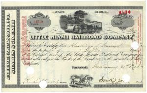 Little Miami Railroad Co. - 1910-30's dated Railway Stock Certificate