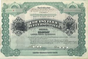 Louisville and Jeffersonville Bridge Co. - Stock Certificate